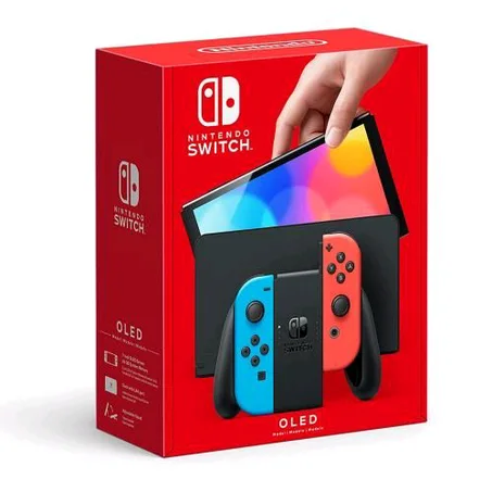 Nintendo Switch Console (OLED Model) - Neon Blue/Neon Red