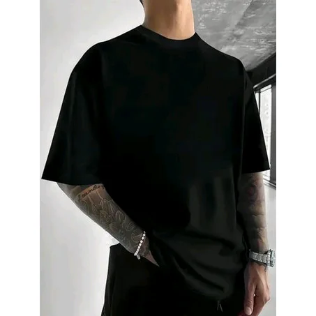 Unisex Premium Black Quality Oversized Polo T-Shirt.