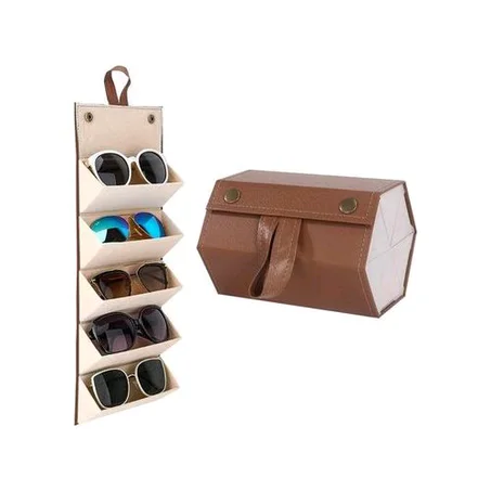 5 Slot Eyeglasses Case Box Sunglass Organizer Holder Bag
