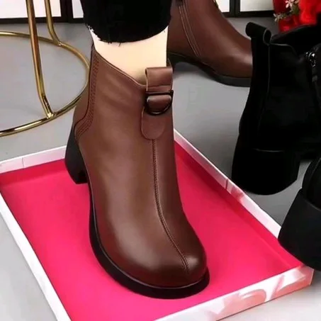 Women Ladies Sexy Heel Platform Martins Boots Party Work Booties Shoes-brown