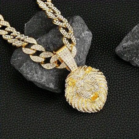 Pendant Cuban Chain Hip Hop Rock Street Necklace Men Gold