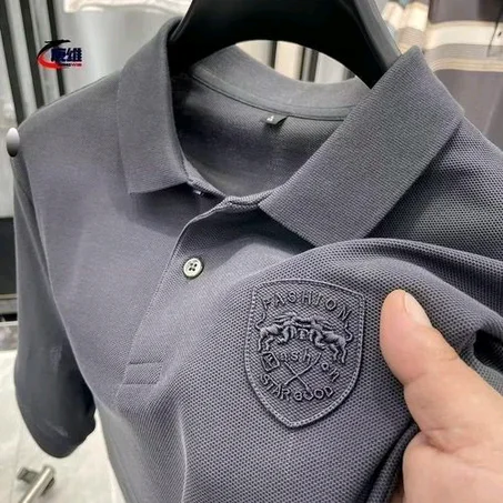 New Stand Collar Casual Business Mens T-shirt Polos Shirts