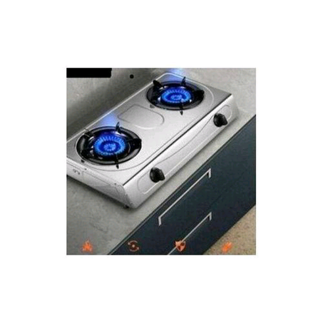 Table Top Gas Cooker With 2 Burners Automatic - Stainless