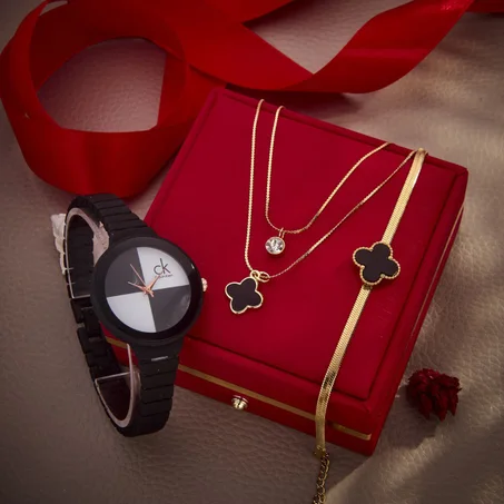 ساعة CK + سنسلة + گرميط