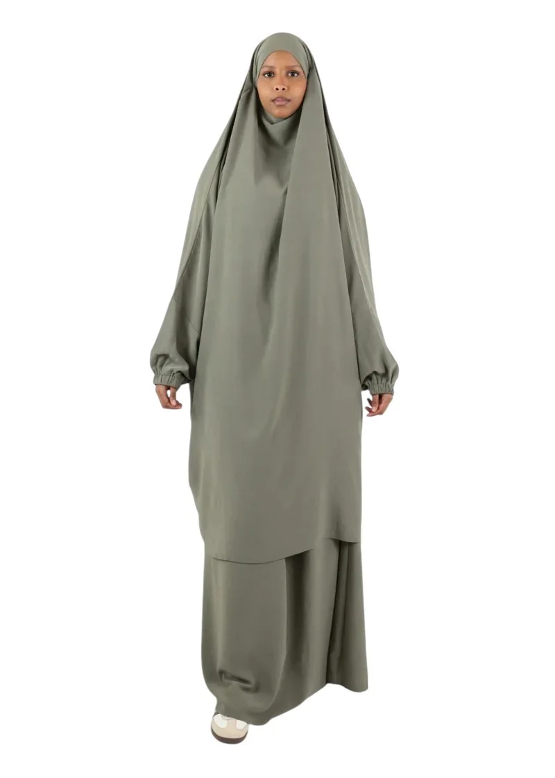 Jilbab Skirt Luxury Crepe – Sage Khaki