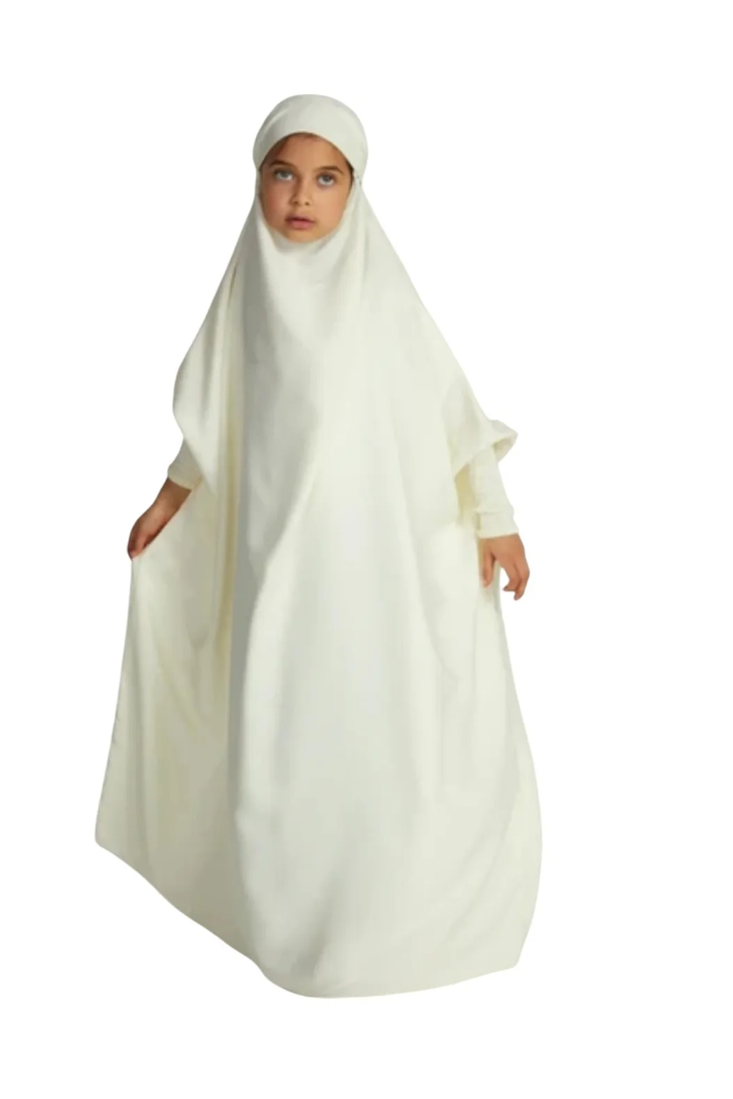 jilbab / Junior Girls One Piece Full Length Jilbab/ Prayer Abaya - Forest Green