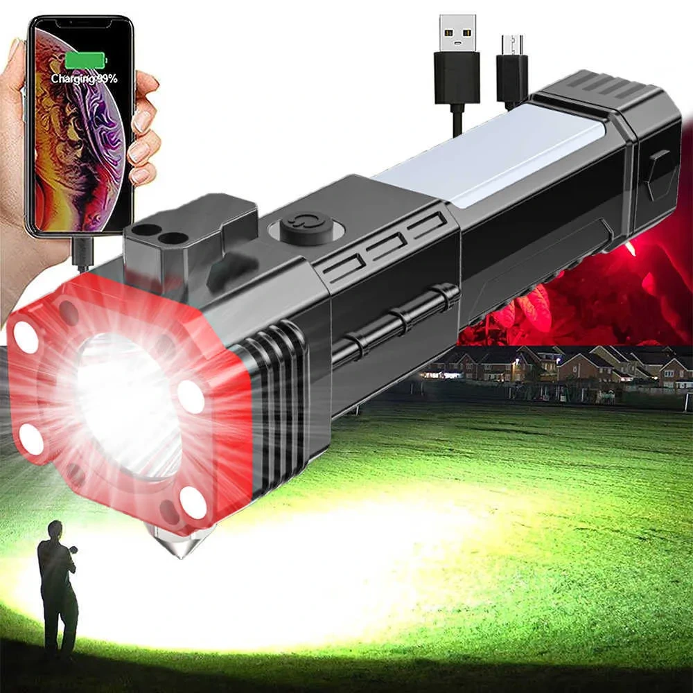 مصباح يدوي متعدد الوظائف – قوة، أمان واستعداد دائم! 🚨🔦