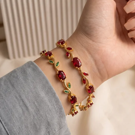 Tulip Crystal Bracelet — Stainless Steel
