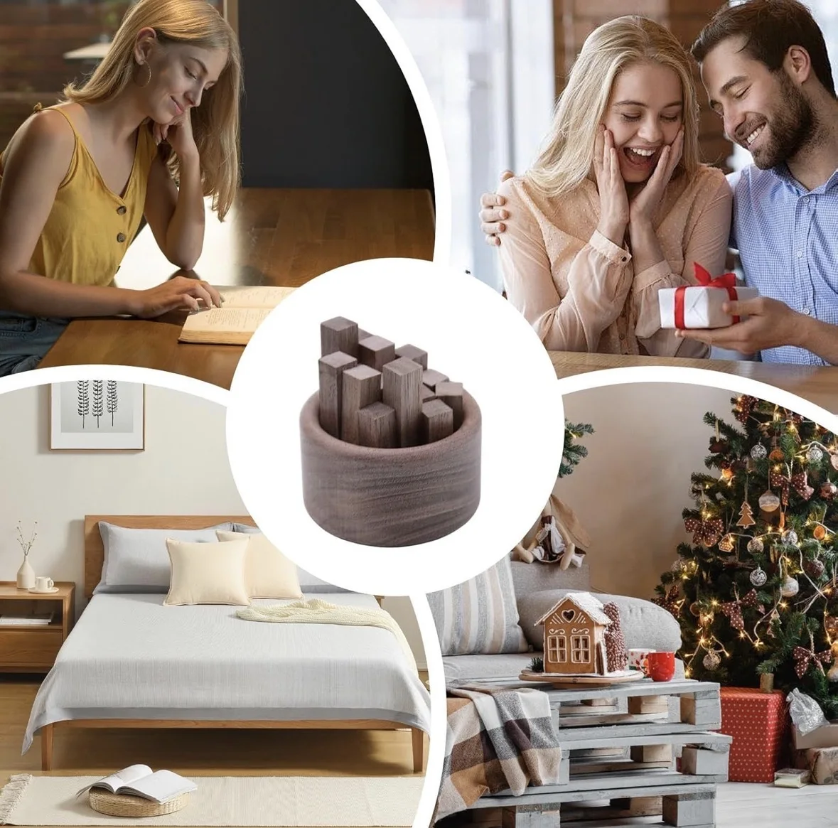 Diffuseur d'huiles essentielles en bois, bâtons d'aromathérapie, décor, extenseur de parfum en bois de noyer pour maison, salle de bains, ornement de voiture