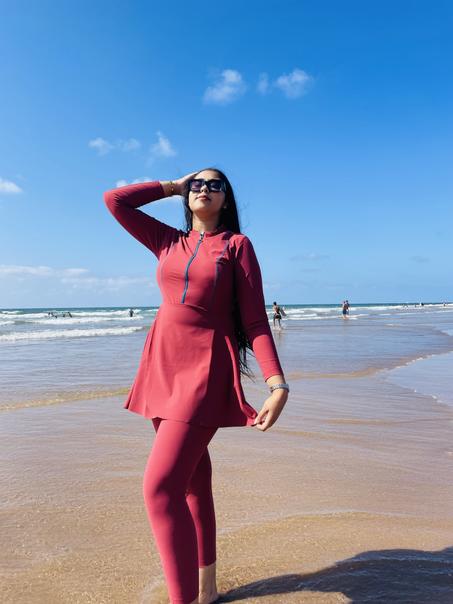 Burkini Zipe 3 pieces avec Bonnet, ثوب الپولياميد