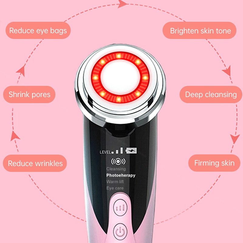 الة رفع الوجه بتقنية الترددات اللاسلكية من لوكس لتدليك الوجه وبكرة لوح غواشا من حجر اليشم الوردي للعناية بالبشرة والجسم والاسترخاء