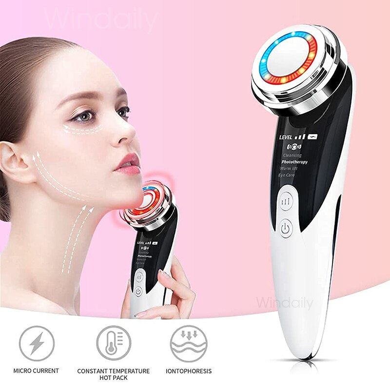 الة رفع الوجه بتقنية الترددات اللاسلكية من لوكس لتدليك الوجه وبكرة لوح غواشا من حجر اليشم الوردي للعناية بالبشرة والجسم والاسترخاء