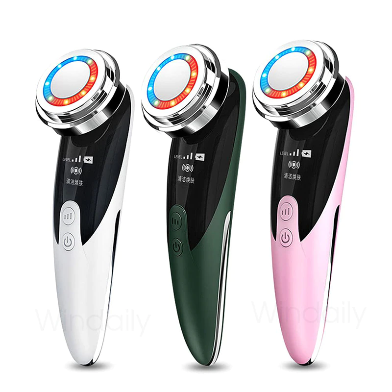 الة رفع الوجه بتقنية الترددات اللاسلكية من لوكس لتدليك الوجه وبكرة لوح غواشا من حجر اليشم الوردي للعناية بالبشرة والجسم والاسترخاء