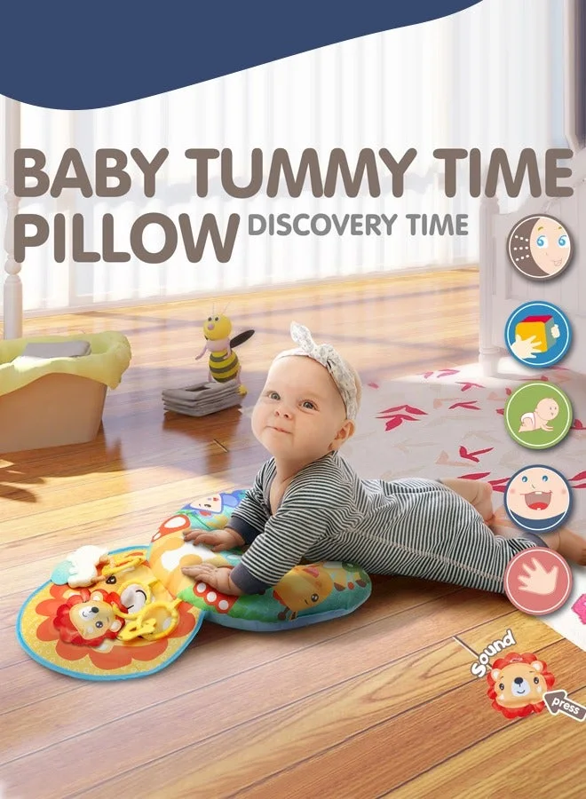 وسادة "وقت البطن" التفاعلية للرضع | لتقوية عضلات الرقبة والظهر مع ألعاب وموسيقى