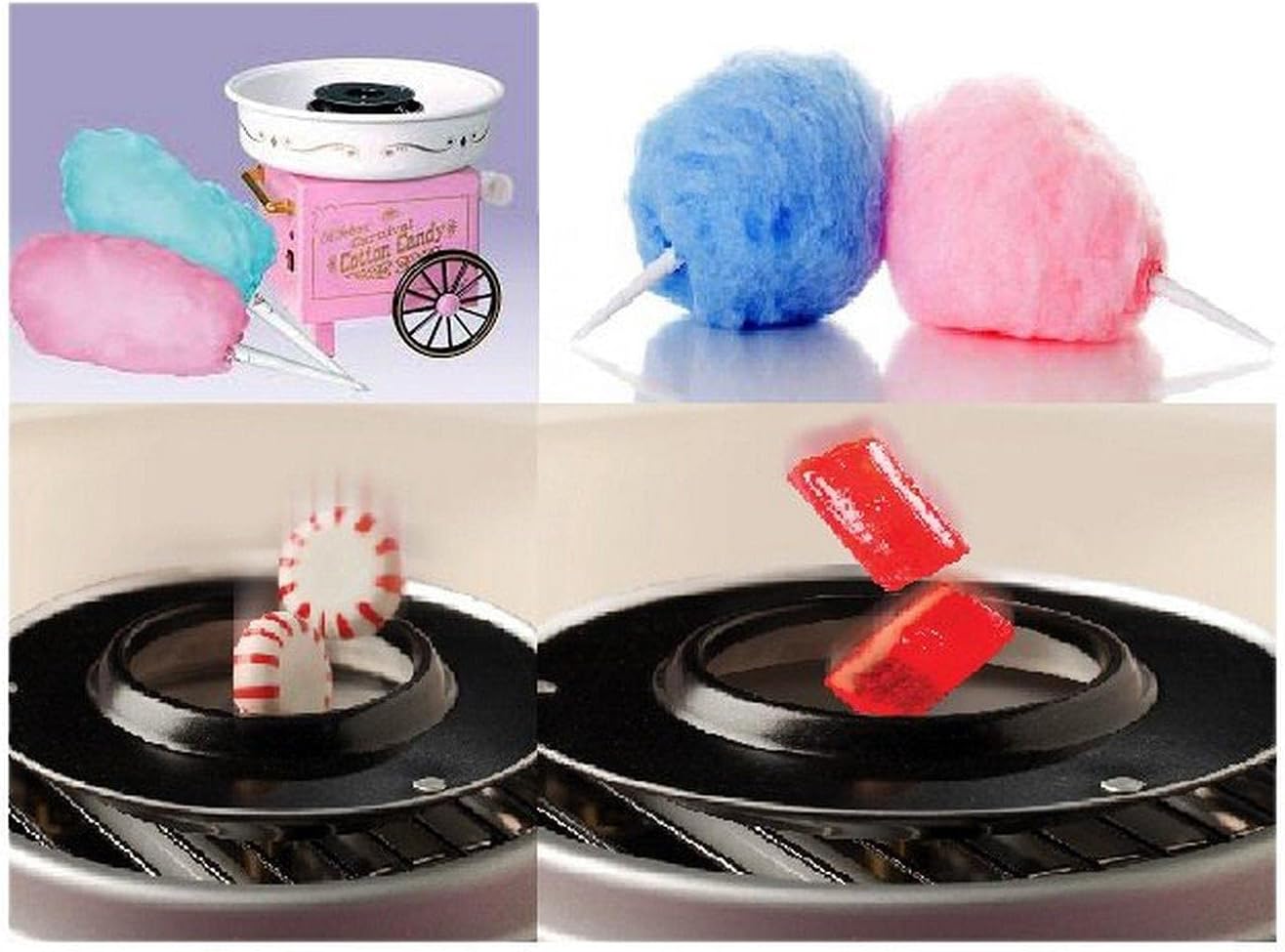 ماكينة غزل البنات الكهربائية (لون بينك) - صانعة شعر البنات المنزلية