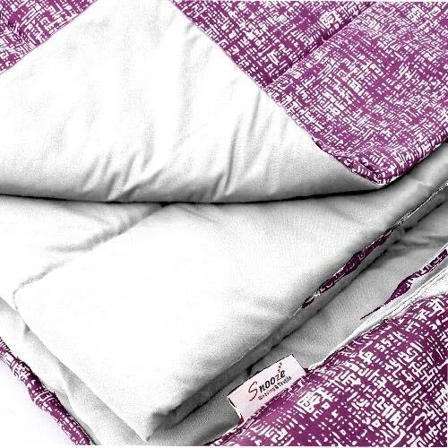 لحاف الفندق الفايبر (موف × أبيض) | لحاف شتوي مودرن بحشو ناعم وتصميم شيك