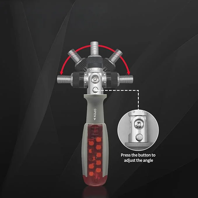 مفك السقاطة الذكي 10 في 1 (متحرك 180°) – ورشة كاملة في جيبك لأصعب الزوايا