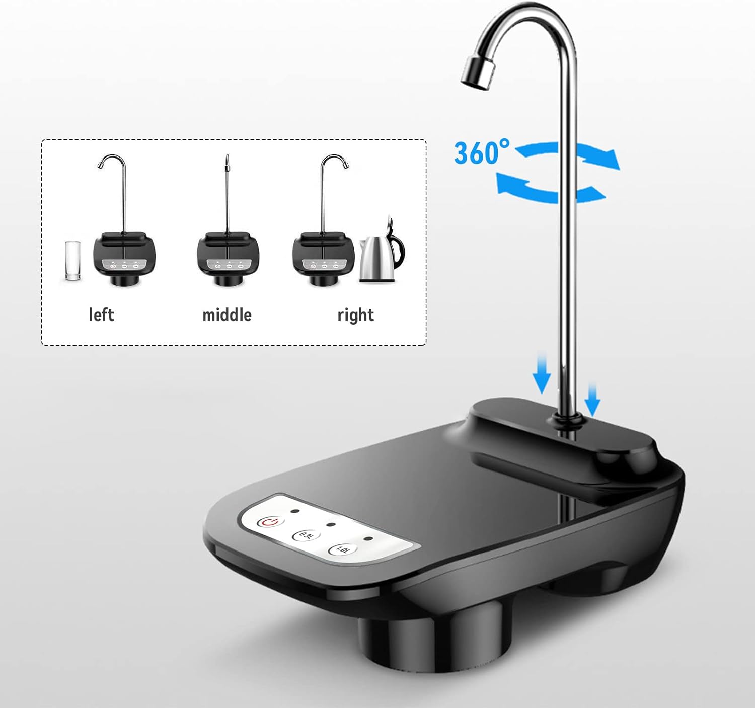 مضخة مياه كهربائية بالشحن (USB) - حنفية قارورة أوتوماتيك بلمسة واحدة