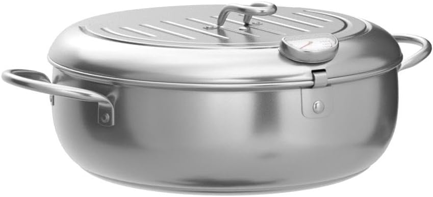 حلة قلي يابانية عميقة بتيرمومتر - حلة قلي صحي بسلة تصفية زيت