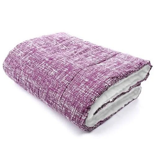 لحاف الفندق الفايبر (موف × أبيض) | لحاف شتوي مودرن بحشو ناعم وتصميم شيك