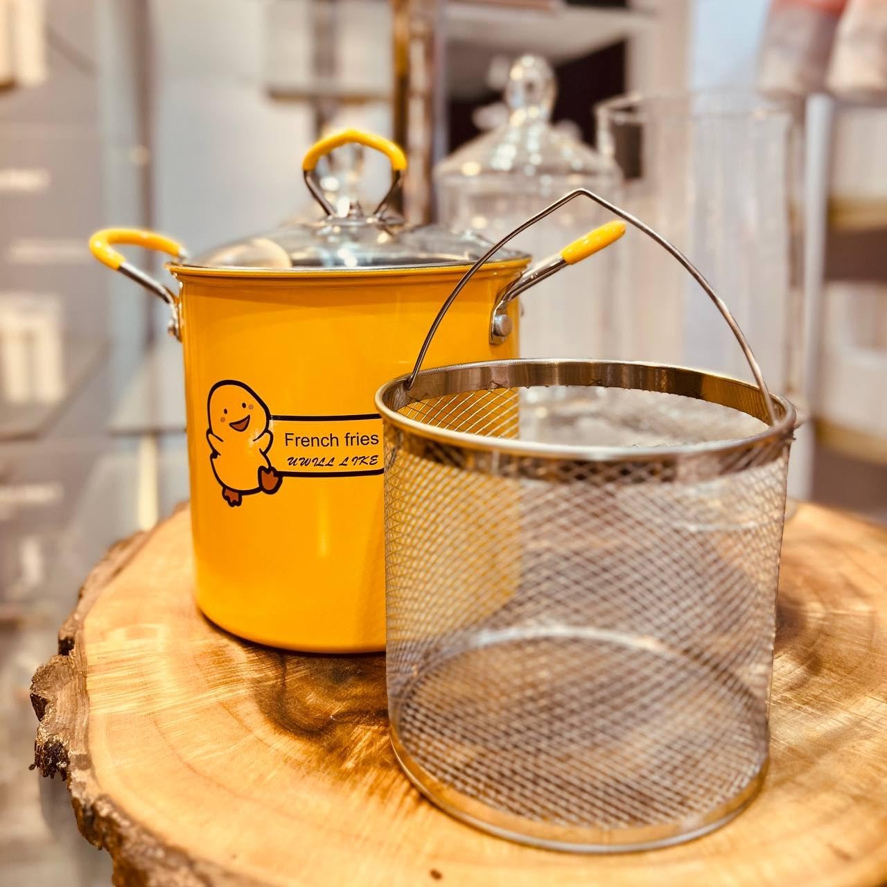 حلة قلي تيفال (بطوط) 5 لتر بسلة ستانلس - حلة بطاطس مانعة للالتصاق