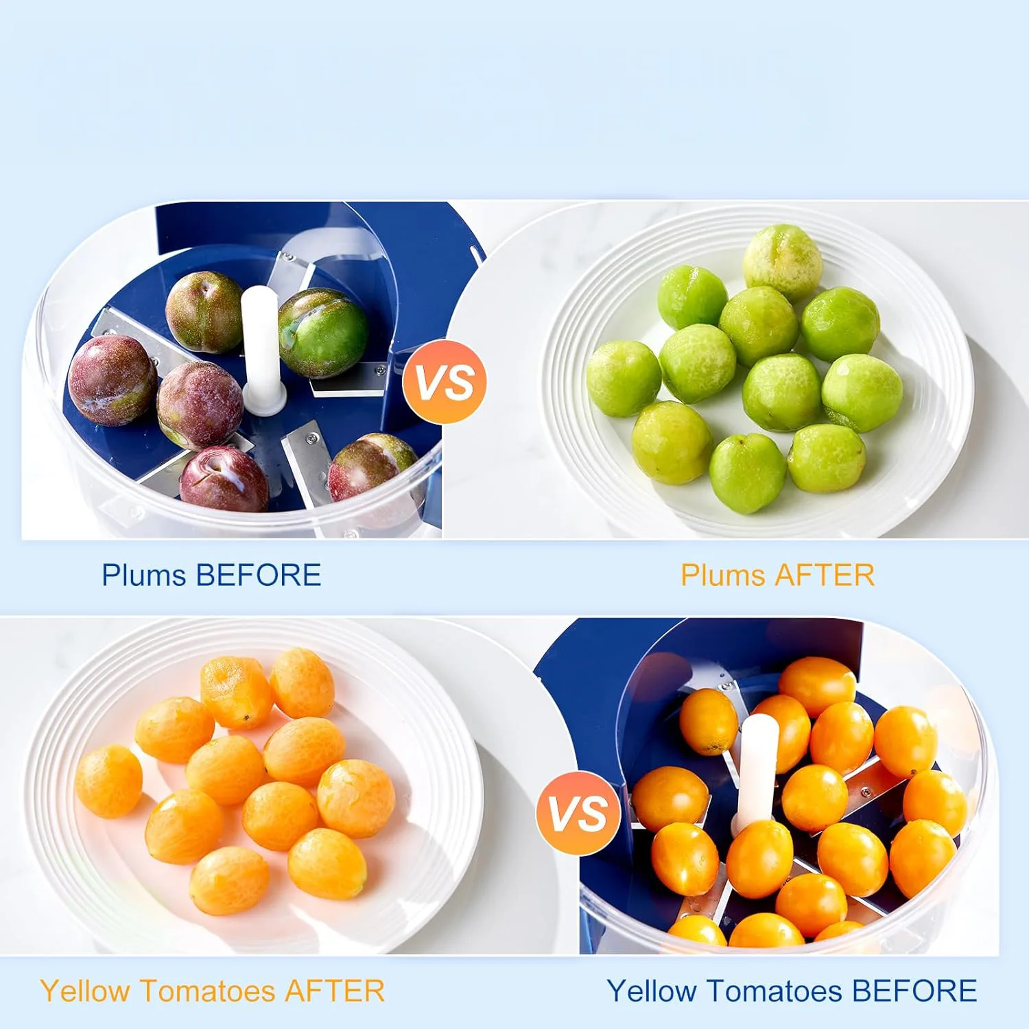 مقشرة كهربائية أوتوماتيكية متعددة الاستخدامات للثوم والفواكه والخضروات - محرك 50 واط (وعاء سعة 200 مم)