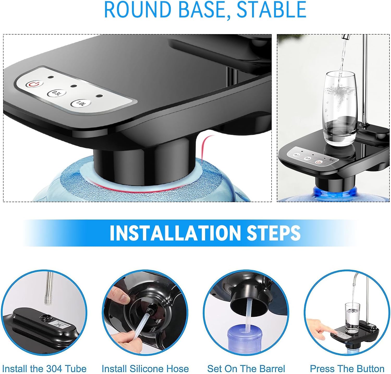 مضخة مياه كهربائية بالشحن (USB) - حنفية قارورة أوتوماتيك بلمسة واحدة