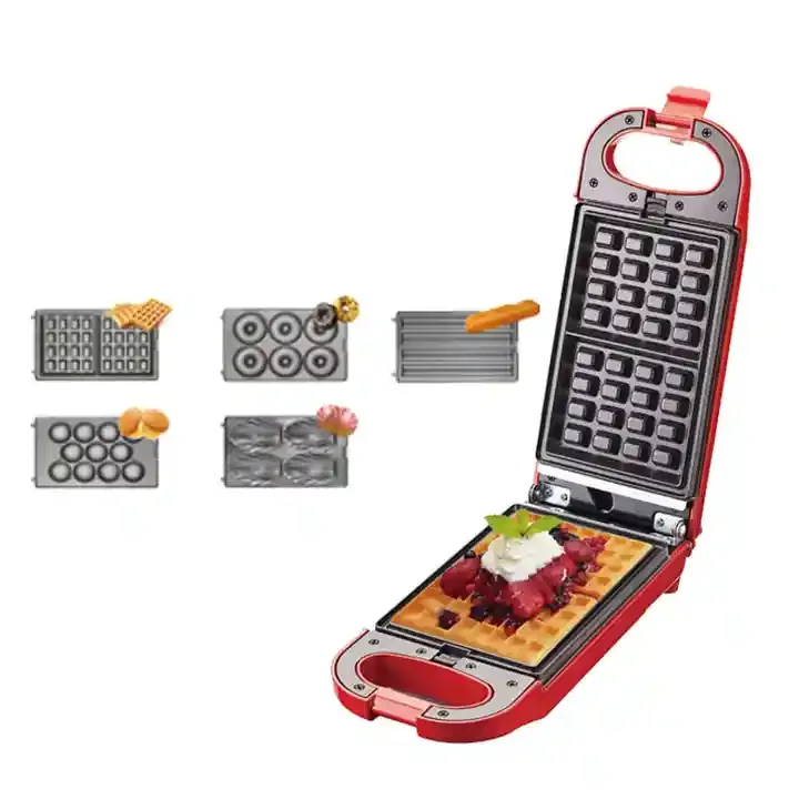 جهاز وافل وسندوتش ميكر 5 في 1 (RAF) - توستر وشواية وصانعة دونات (700 وات)