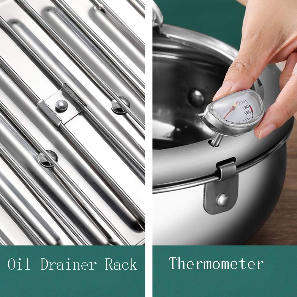 حلة قلي يابانية عميقة بتيرمومتر - حلة قلي صحي بسلة تصفية زيت