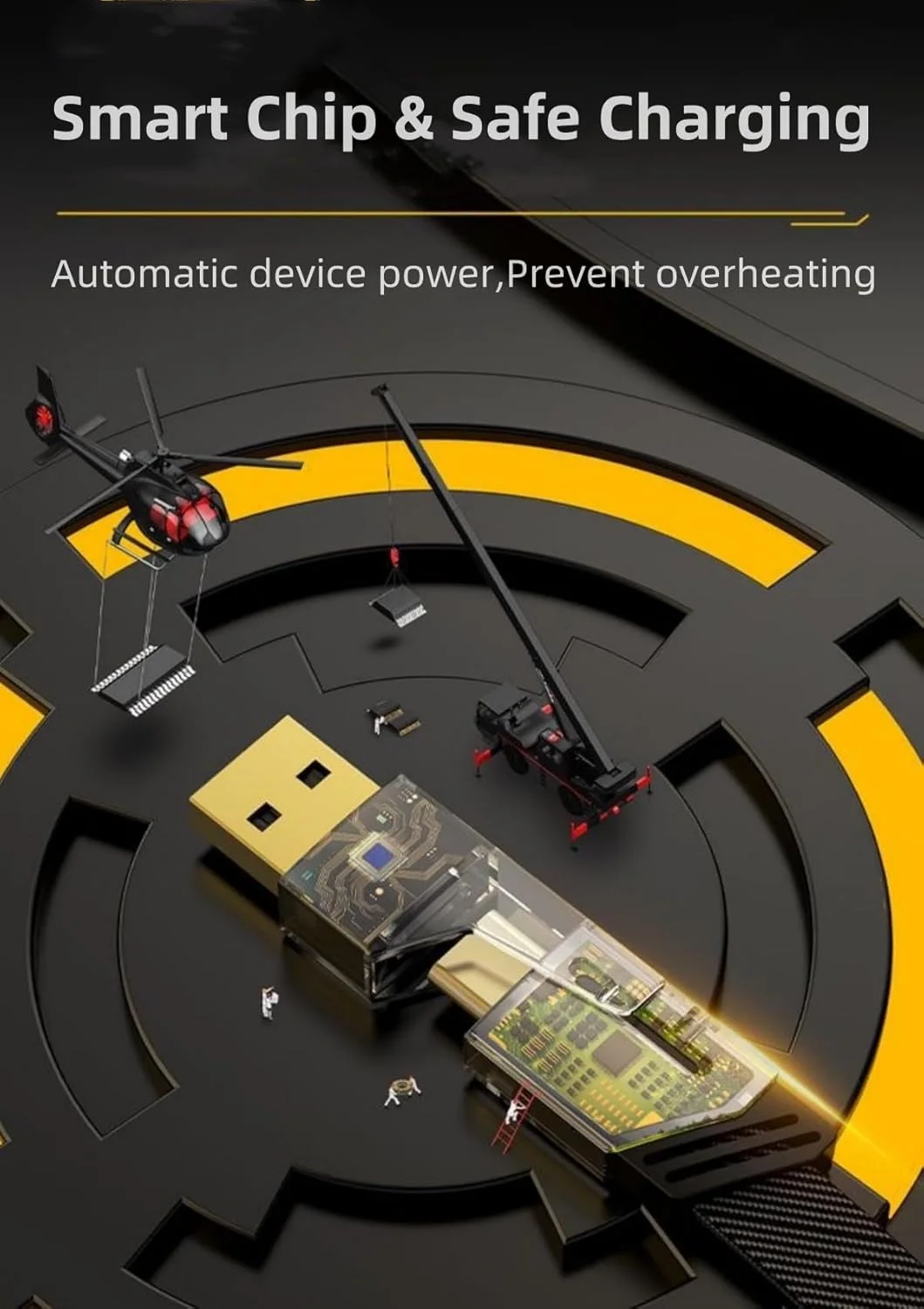 كابل الشحن الجوكر (4 في 1) بقوة 65 واط | شحن سريع ونقل بيانات (1.2 متر)