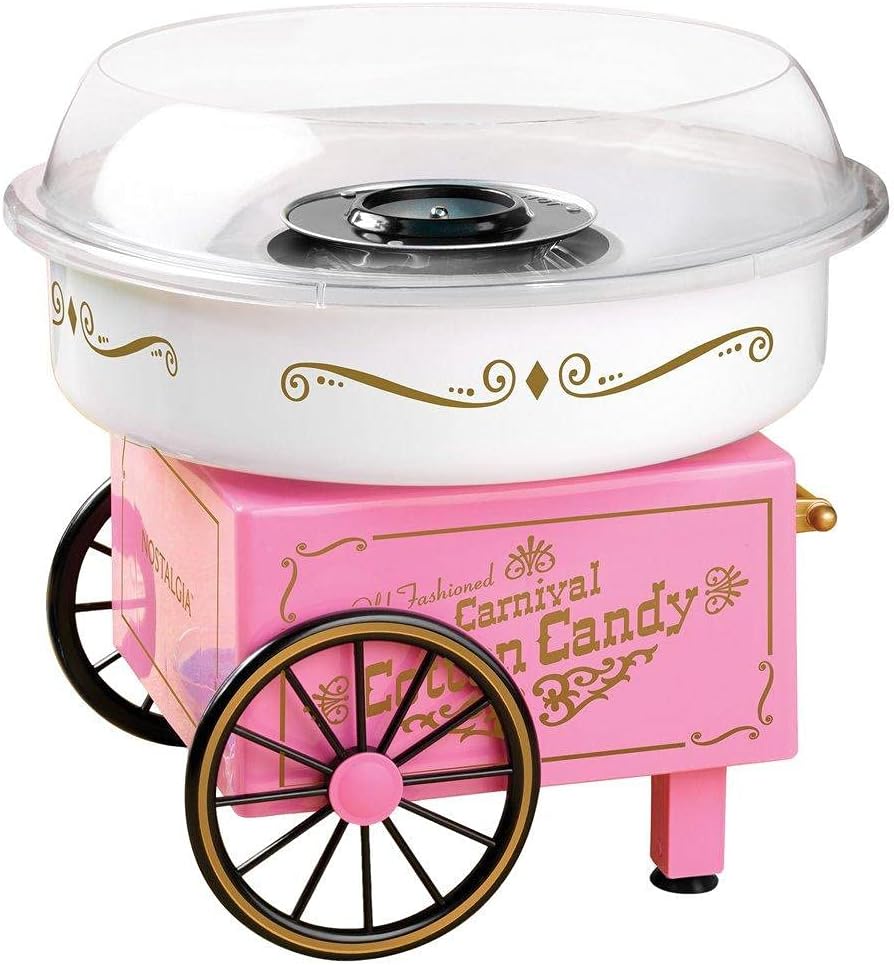 ماكينة غزل البنات الكهربائية (لون بينك) - صانعة شعر البنات المنزلية