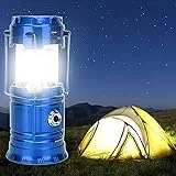 كشاف وفانوس الطاقة الشمسية (2 في 1) | إضاءة 360 درجة مع باور بانك للطوارئ