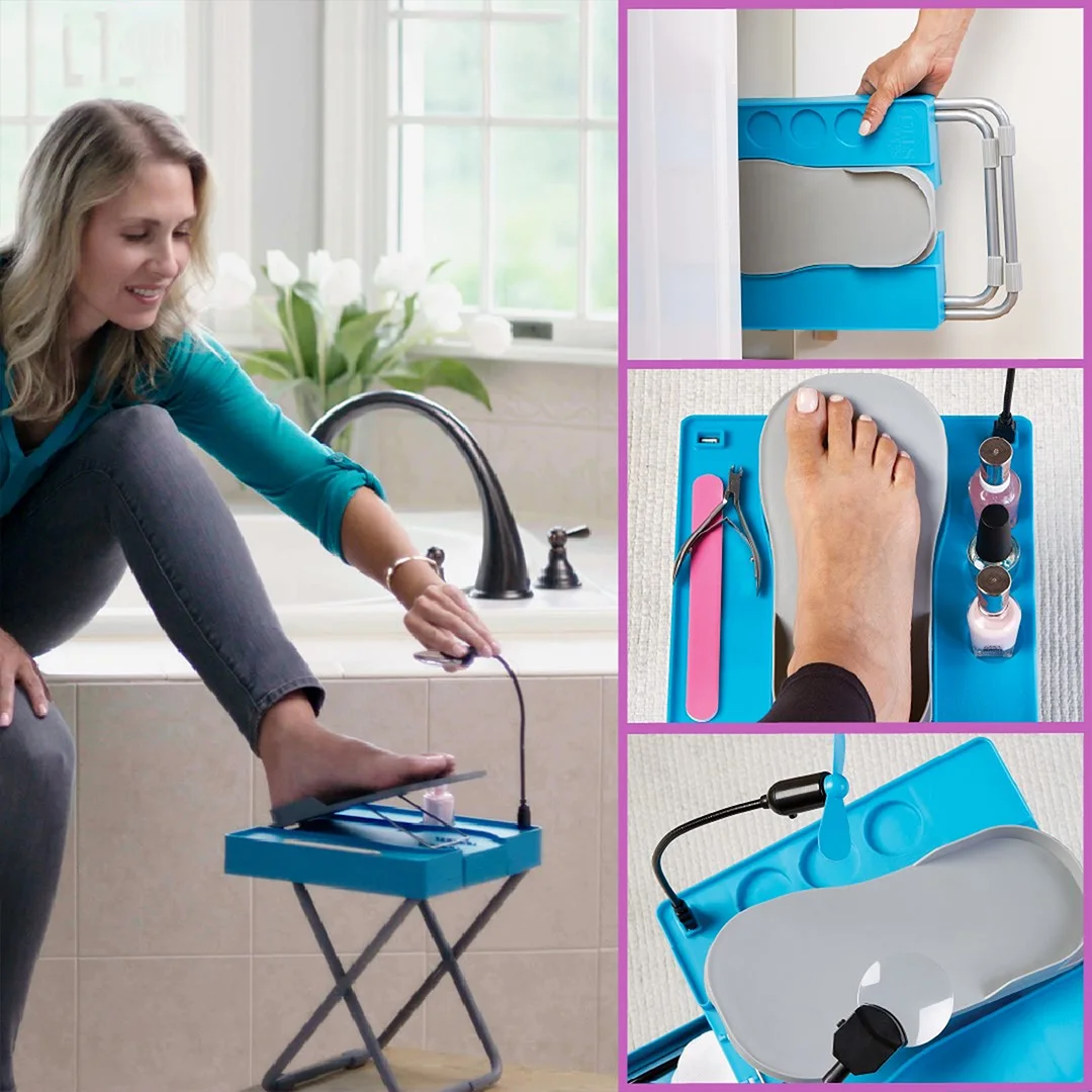 أداة الباديكير المنزلية القابلة للطي (4 في 1) – صالون تجميل كامل لقدميكِ في بيتك!