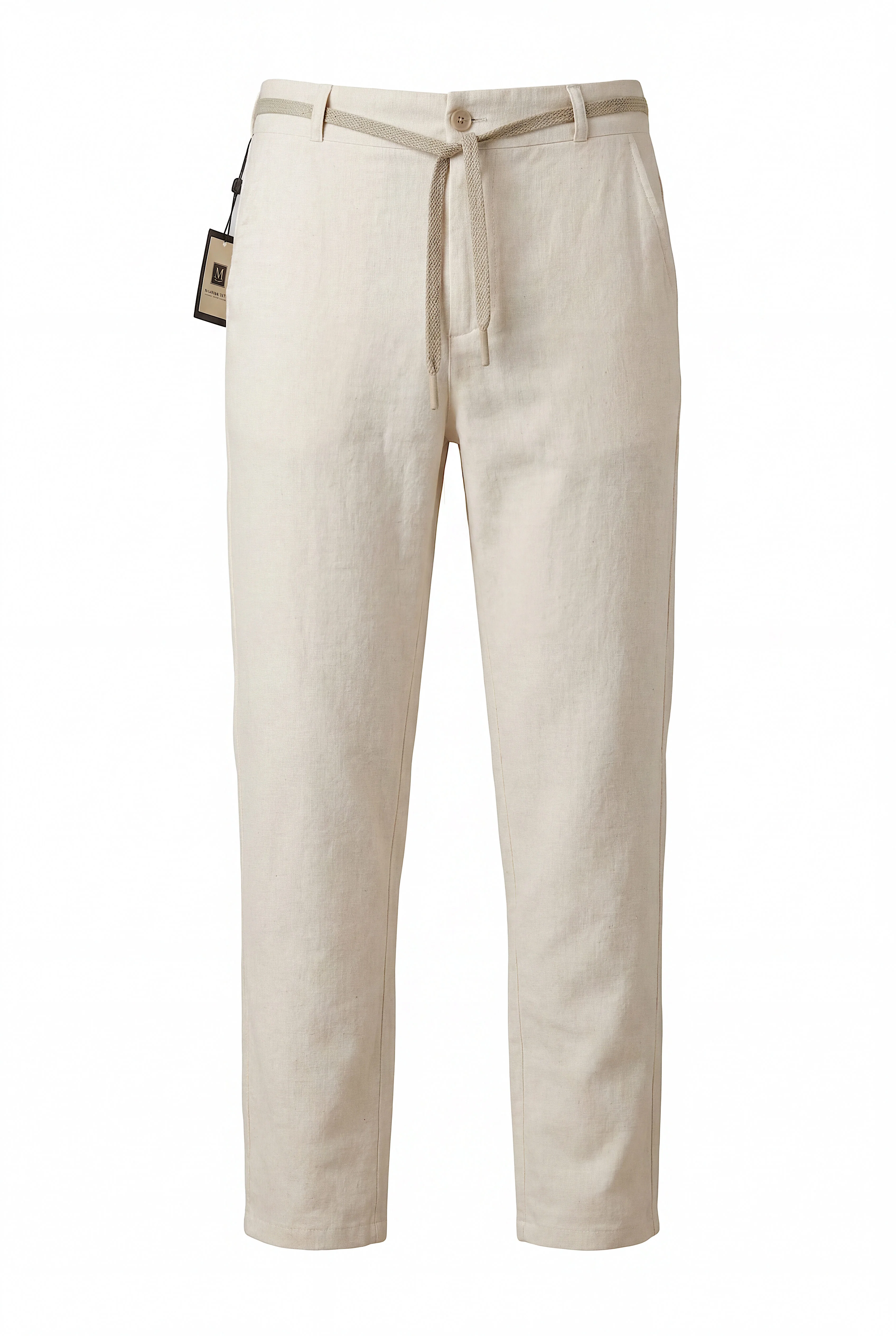 Pantalon Massimo dutti en 100 % Lin Relaxed Fit (Beige).