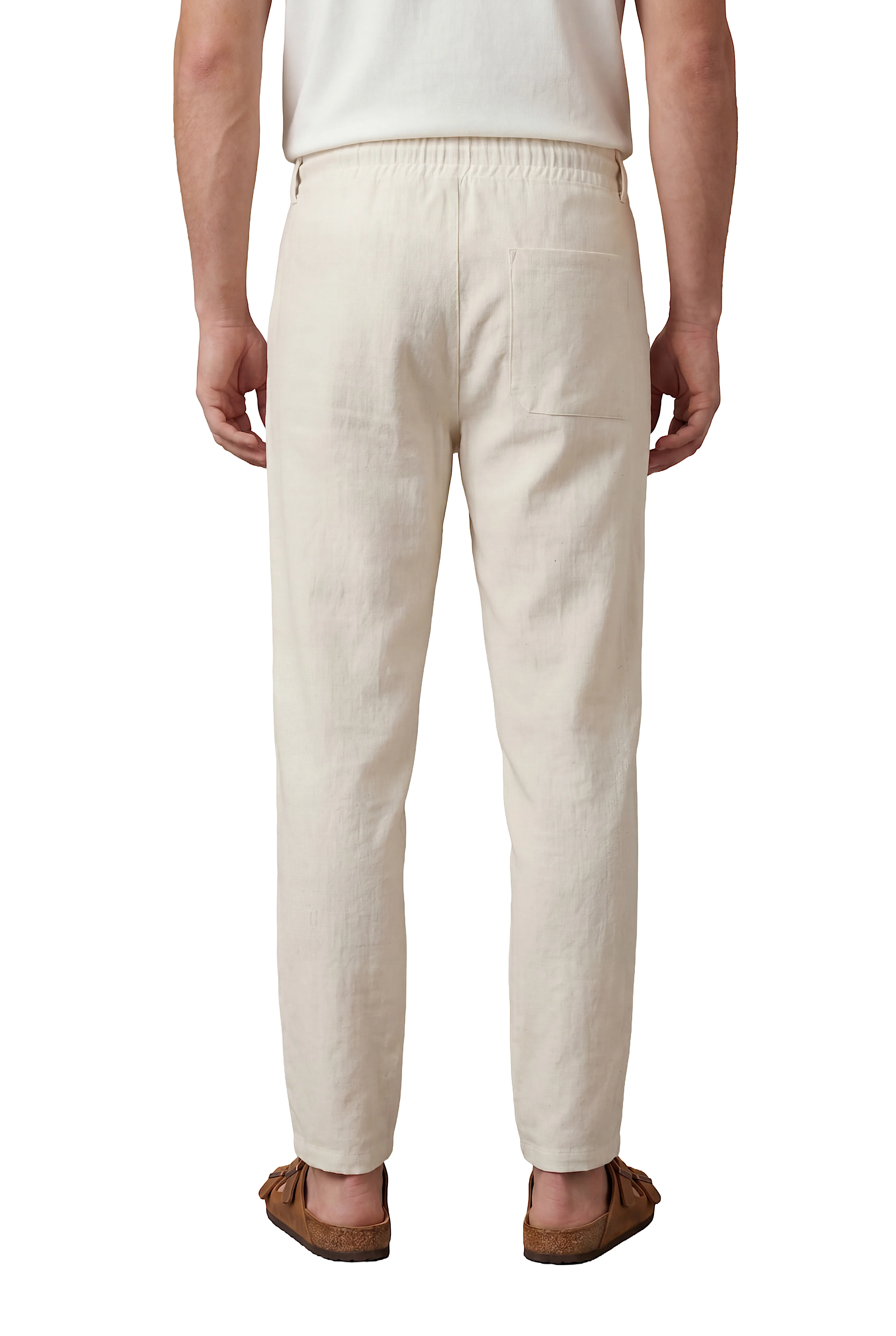 Pantalon Massimo dutti en 100 % Lin Relaxed Fit (Beige).