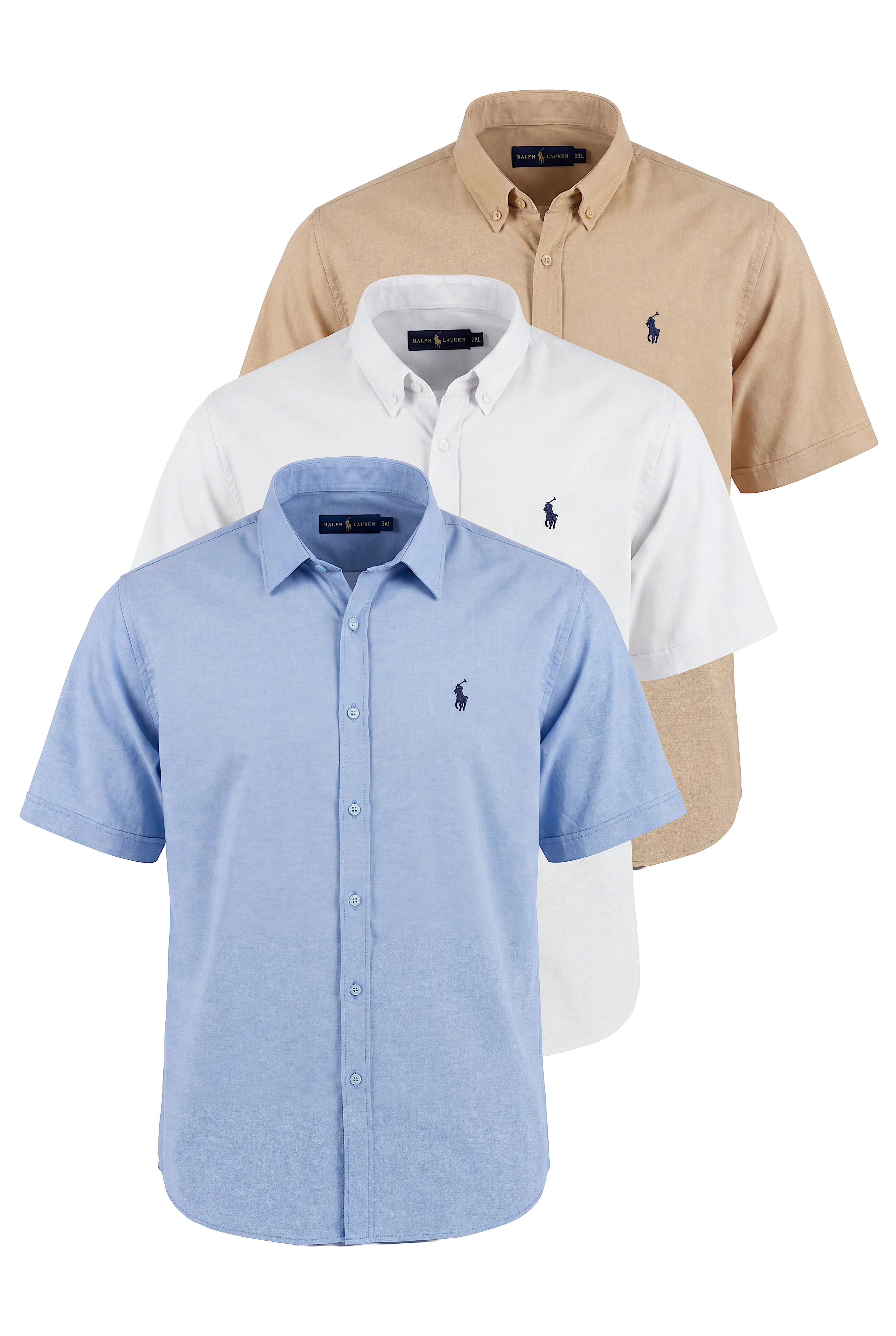 Pack 3 chemises Ralph lauren Oxford demi manche