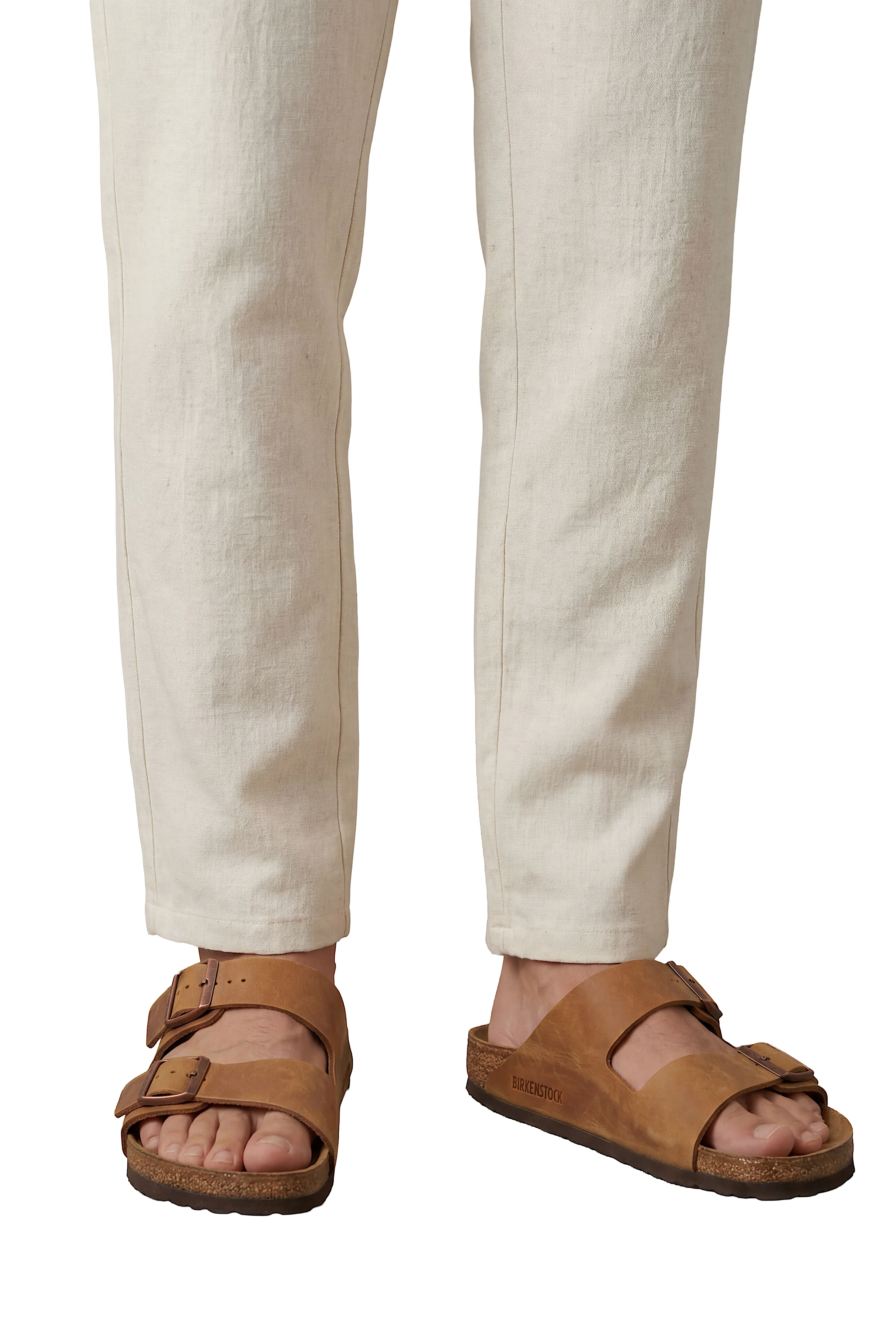 Pantalon Massimo dutti en 100 % Lin Relaxed Fit (Beige).