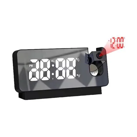 ساعة إلكترونية متعددة الوظائف مزودة بإضاءة ومنبه ( التاريخ - الساعة - درجة الحرارة - منبه - )