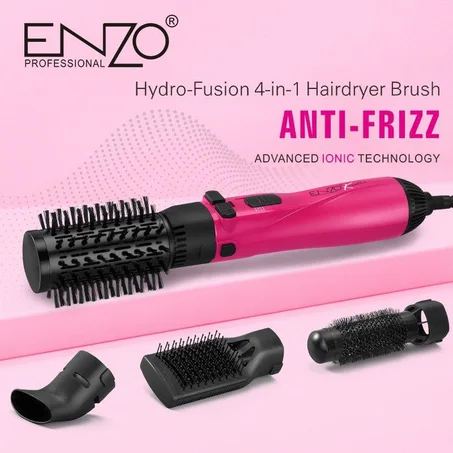 ENZO professionnel Brosse Soufflante roller ANTI-FRIZZ 4en-1  1500W