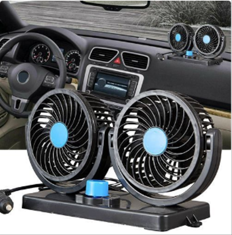 مروحة سيارة محمولة برأسين مزدوجبن