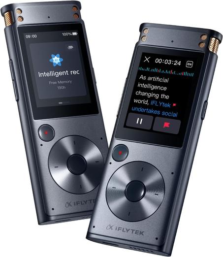 Grabadora de voz sin conexión iFLYTEK con reproducción, grabadora digital segura con transcripción de IA, voz a texto en 5 idiomas, reducción de ruido, grabadora de voz con IA