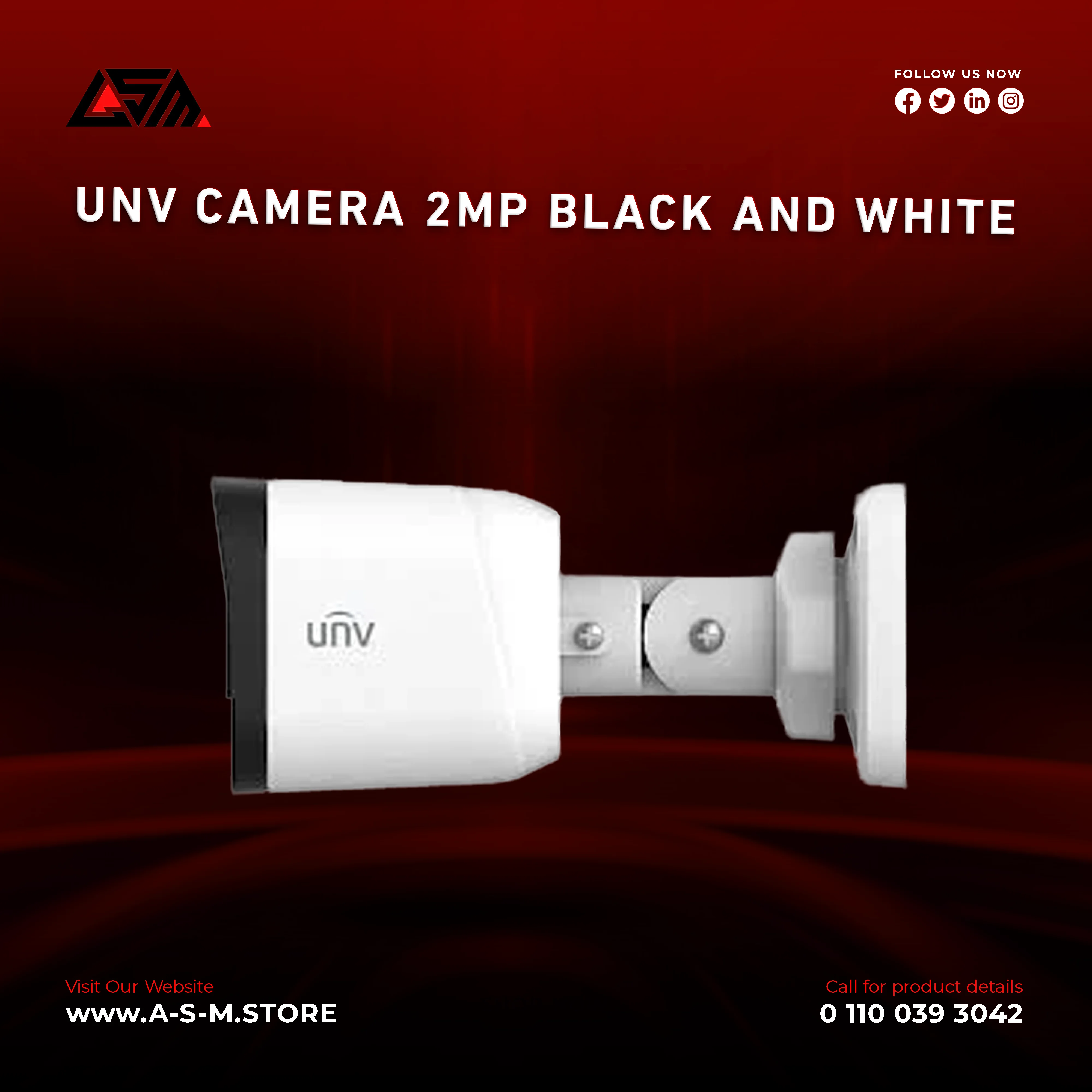 UNV CAMERA 2MP BLACK AND WHITE