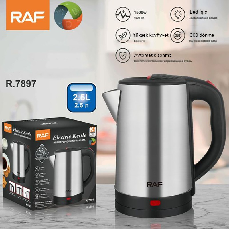 Bouilloire en acier inoxydable durable RAF avec poignée ergonomique