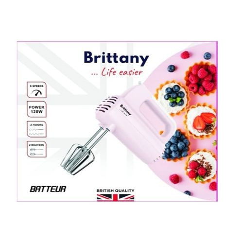 Brittany Batteur à main électrique 5 vitesses - Noir - 100w - dfh-1006-rose