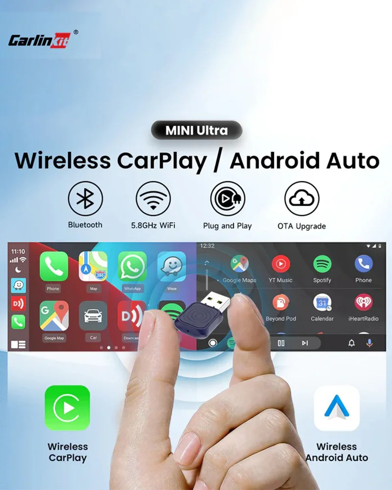 CarlinKit Mini Ultra Wireless Android Auto & CarPlay USB Dongle