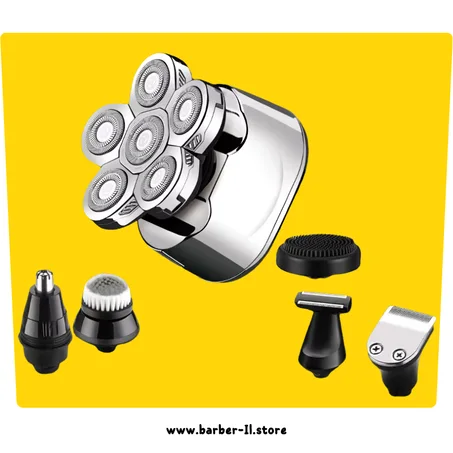 مجموعة ماكينة حلاقة رجالية 6 في 1 برؤوس مختلفة