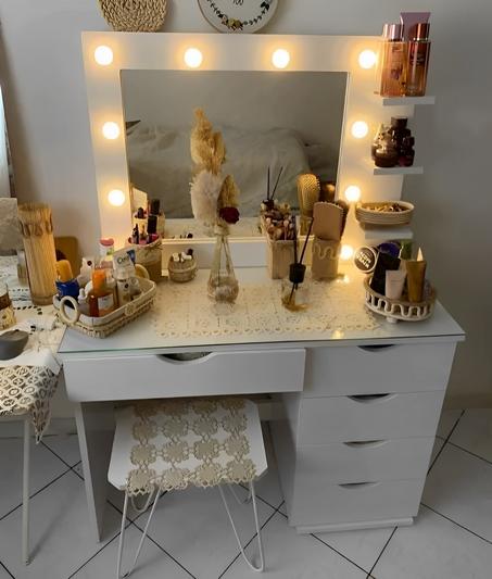 🤩Coiffeuse Hollywood ✨ Miroir Lumineux💡✨ – Paiement à la Livraison. 💡✨