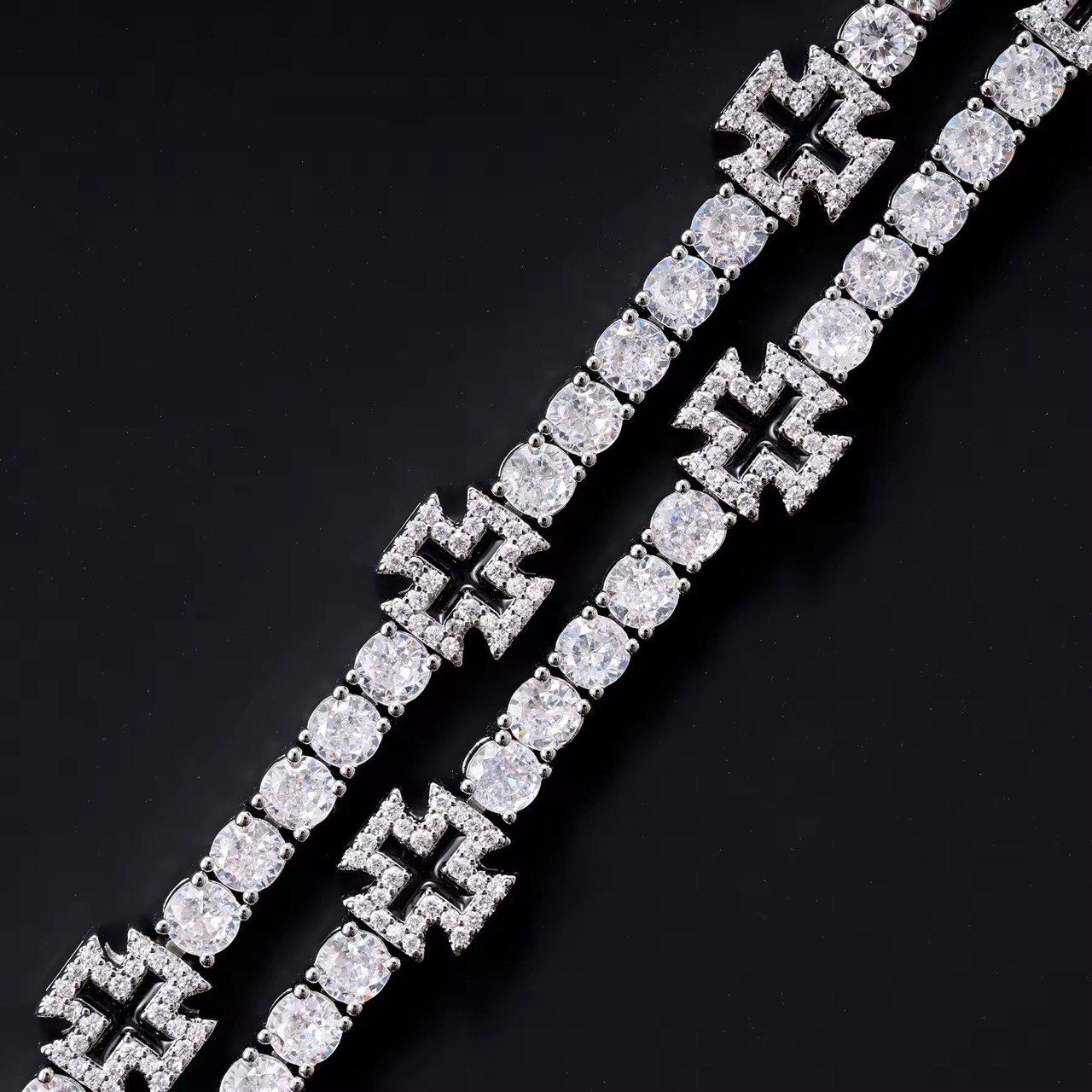 Bracelet Cross-Tennis (Argent)