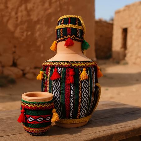 جرة الطين المطرزة - تحفة من تراثنا الليبي