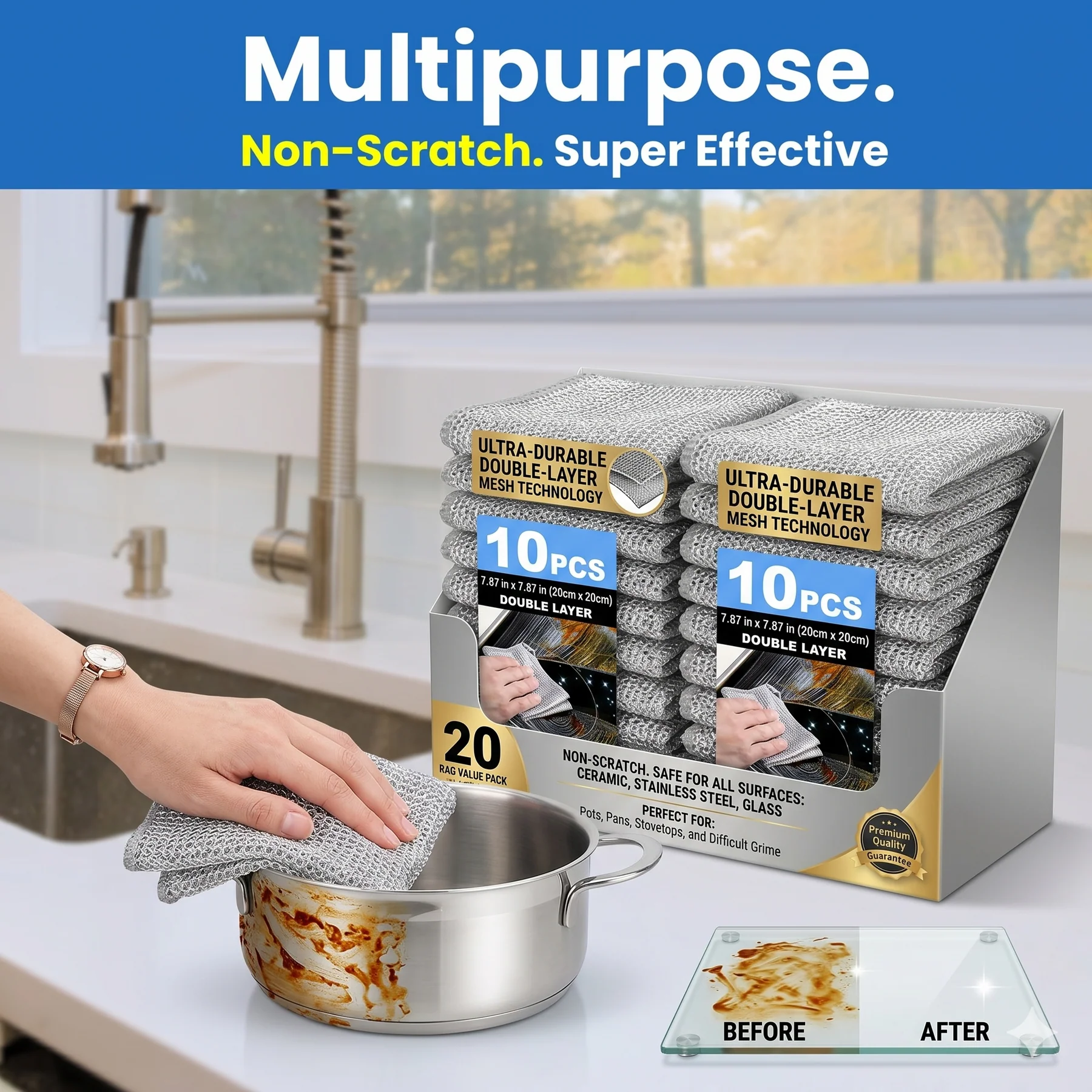 Multipurpose Wire Dishwashing Cleaning Rag - Buy 1 Get 1